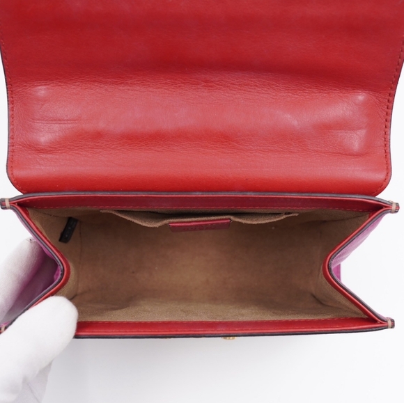 BX35 💕 GUCCI Padlock Shoulder Bag GG Coated Canvas and Leather - Picture 13 of 15